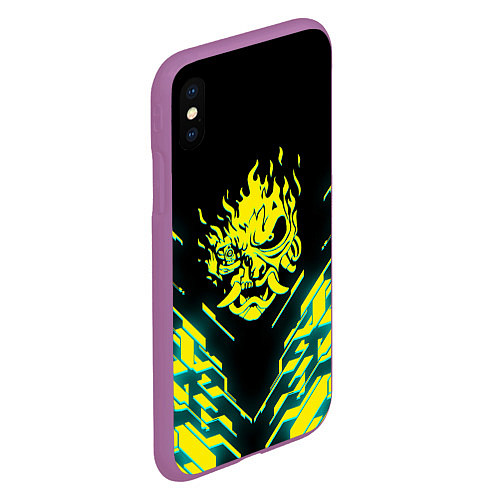 Чехол iPhone XS Max матовый Cyberpunk 2077: Samurai / 3D-Фиолетовый – фото 2