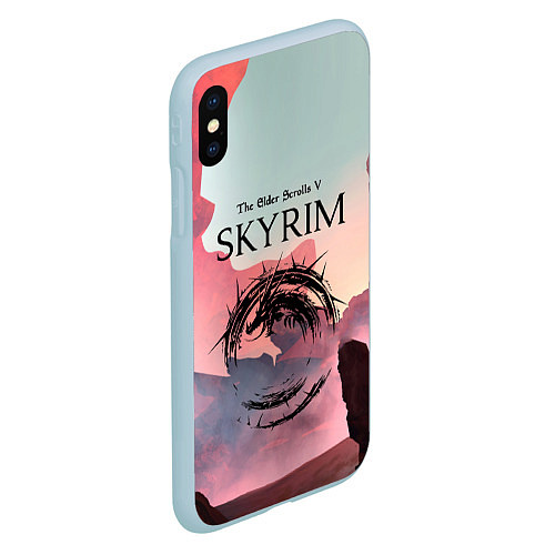 Чехол iPhone XS Max матовый The Elder Scrolls / 3D-Голубой – фото 2