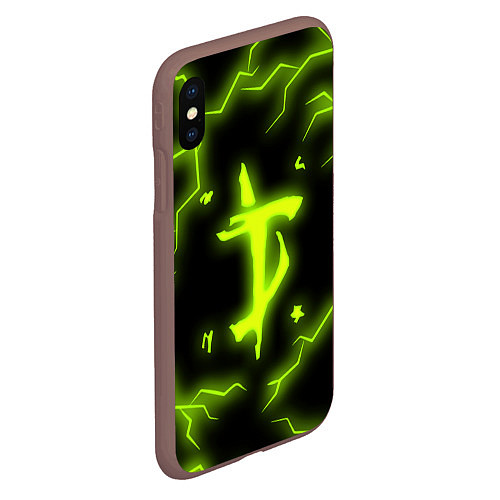 Чехол iPhone XS Max матовый DOOM Lightning / 3D-Коричневый – фото 2