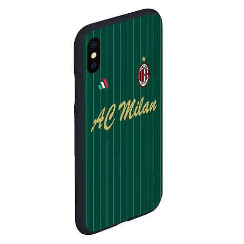 Чехол iPhone XS Max матовый AC Milan: Green Form / 3D-Черный – фото 2