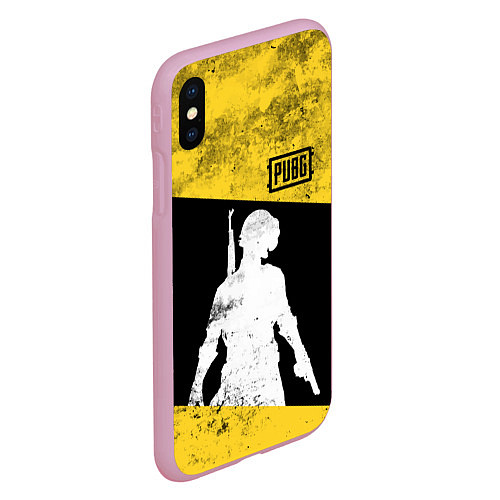 Чехол iPhone XS Max матовый PUBG: Yellow Grunge / 3D-Розовый – фото 2