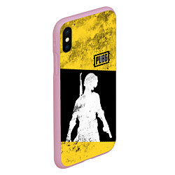 Чехол iPhone XS Max матовый PUBG: Yellow Grunge, цвет: 3D-розовый — фото 2