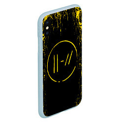 Чехол iPhone XS Max матовый 21 Pilots: Yellow & Black, цвет: 3D-голубой — фото 2