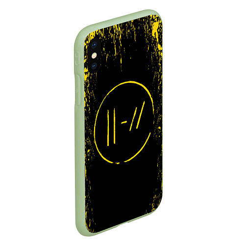 Чехол iPhone XS Max матовый 21 Pilots: Yellow & Black / 3D-Салатовый – фото 2