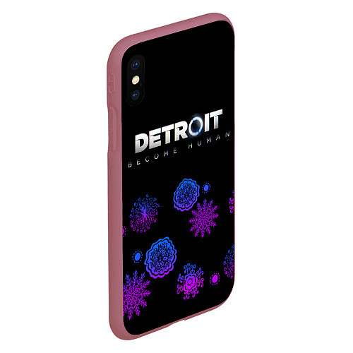 Чехол iPhone XS Max матовый Detroit: Become Human / 3D-Малиновый – фото 2