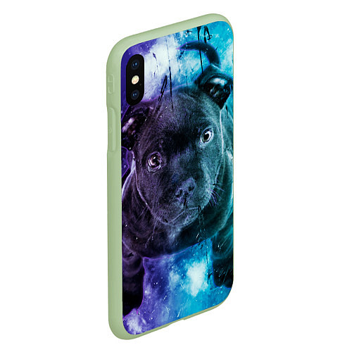 Чехол iPhone XS Max матовый Милый пёс / 3D-Салатовый – фото 2