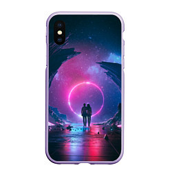 Чехол iPhone XS Max матовый Любовь в космосе