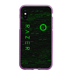 Чехол iPhone XS Max матовый RAZER, цвет: 3D-фиолетовый