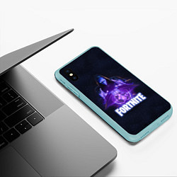 Чехол iPhone XS Max матовый Fortnite: Omen, цвет: 3D-мятный — фото 2