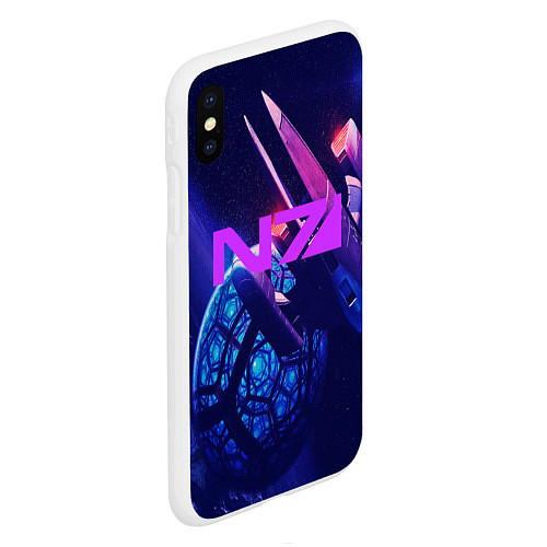 Чехол iPhone XS Max матовый N7: Neon Space / 3D-Белый – фото 2