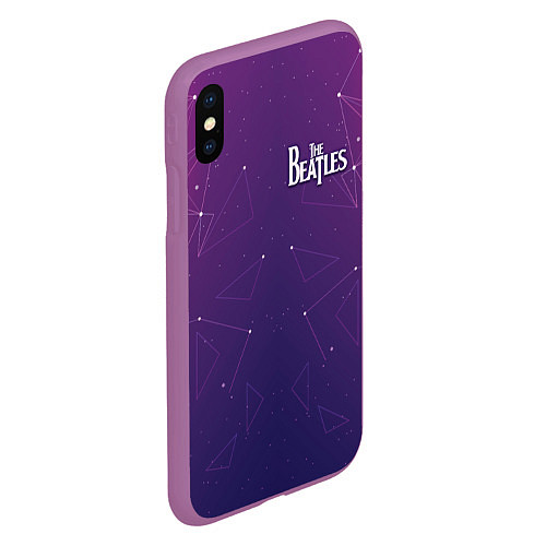 Чехол iPhone XS Max матовый The Beatles: Neon Style / 3D-Фиолетовый – фото 2