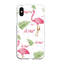 Чехол iPhone XS Max матовый Lil Peep: Pink Flamingo, цвет: 3D-белый