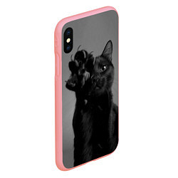 Чехол iPhone XS Max матовый Черный котик, цвет: 3D-баблгам — фото 2