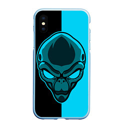 Чехол iPhone XS Max матовый Space Alien, цвет: 3D-голубой