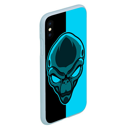 Чехол iPhone XS Max матовый Space Alien / 3D-Голубой – фото 2