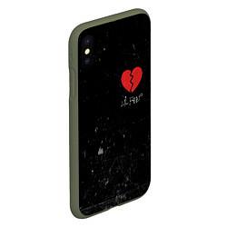 Чехол iPhone XS Max матовый Lil Peep: Broken Heart, цвет: 3D-темно-зеленый — фото 2