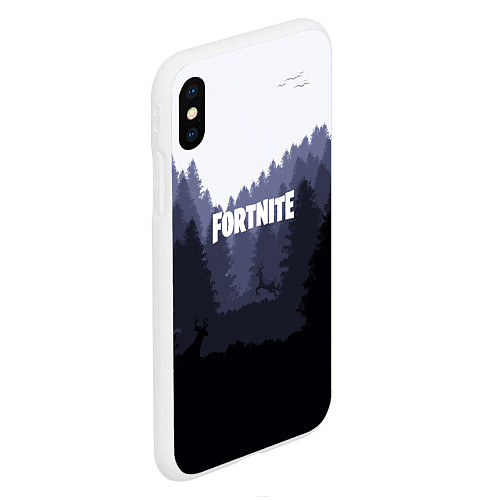 Чехол iPhone XS Max матовый Fortnite: Dark Forest / 3D-Белый – фото 2