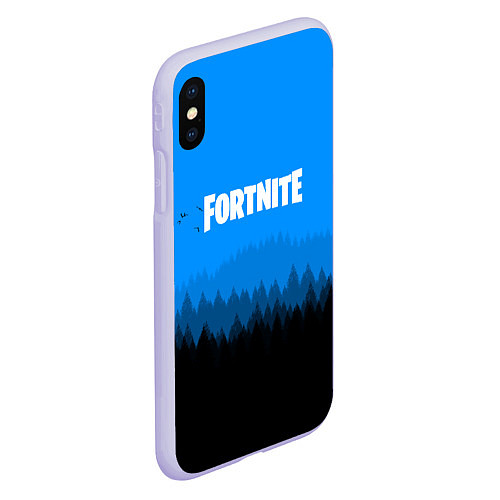 Чехол iPhone XS Max матовый Fortnite: Sky Forest / 3D-Светло-сиреневый – фото 2