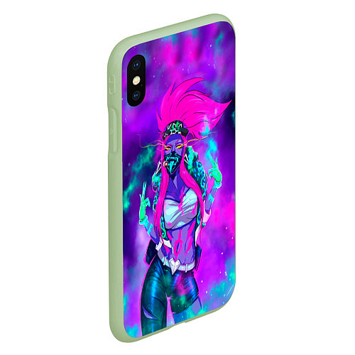 Чехол iPhone XS Max матовый Akali KDA / 3D-Салатовый – фото 2