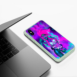 Чехол iPhone XS Max матовый Akali KDA, цвет: 3D-салатовый — фото 2