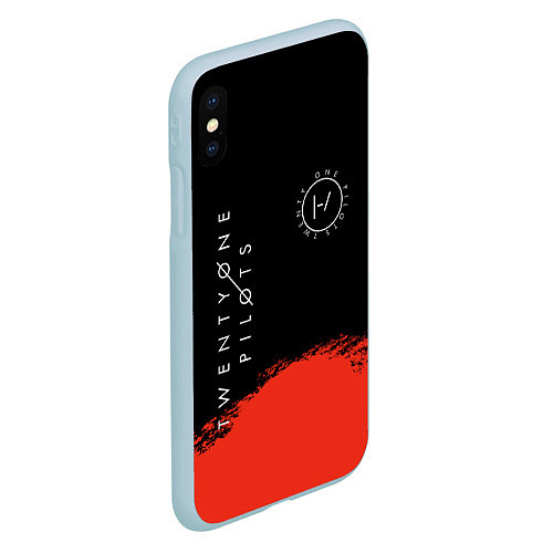 Чехол iPhone XS Max матовый 21 Pilots: Red & Black / 3D-Голубой – фото 2