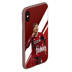 Чехол iPhone XS Max матовый Roberto Firmino, цвет: 3D-коричневый — фото 2