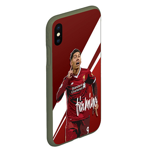 Чехол iPhone XS Max матовый Roberto Firmino / 3D-Темно-зеленый – фото 2