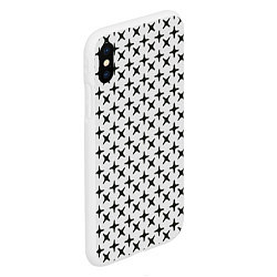 Чехол iPhone XS Max матовый Геометрические крестики, цвет: 3D-белый — фото 2