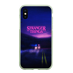 Чехол iPhone XS Max матовый Stranger Things: Neon Road
