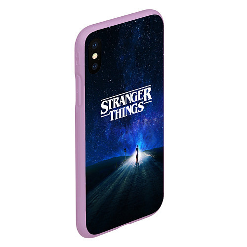 Чехол iPhone XS Max матовый Stranger Things: Road Light / 3D-Сиреневый – фото 2