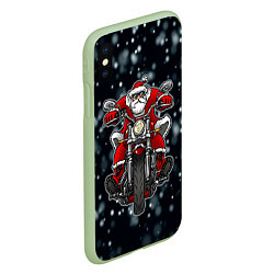 Чехол iPhone XS Max матовый Крутой Санта, цвет: 3D-салатовый — фото 2