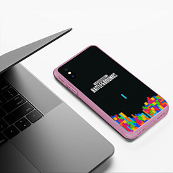 Чехол iPhone XS Max матовый PUBG: Tetris, цвет: 3D-розовый — фото 2