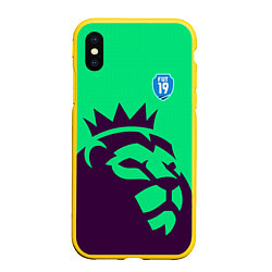 Чехол iPhone XS Max матовый FIFA Barclays 2019, цвет: 3D-желтый