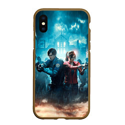 Чехол iPhone XS Max матовый Resident Evil 2, цвет: 3D-коричневый