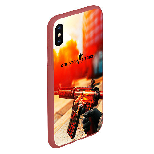 Чехол iPhone XS Max матовый Counter Strike: Dragon M16 / 3D-Красный – фото 2