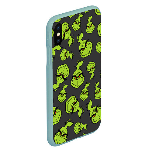 Чехол iPhone XS Max матовый The Grinch / 3D-Мятный – фото 2