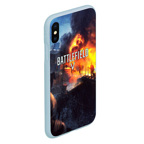 Чехол iPhone XS Max матовый BATTLEFIELD V / 3D-Голубой – фото 2