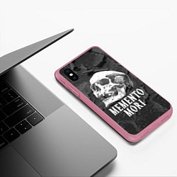 Чехол iPhone XS Max матовый Memento Mori, цвет: 3D-малиновый — фото 2