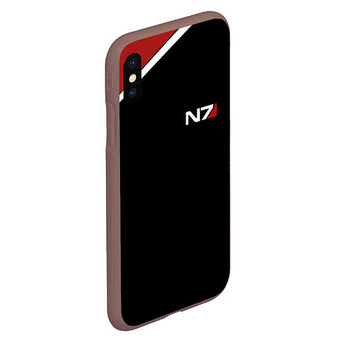 Чехол iPhone XS Max матовый MASS EFFECT N7 / 3D-Коричневый – фото 2