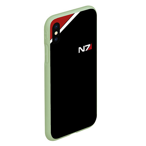 Чехол iPhone XS Max матовый MASS EFFECT N7 / 3D-Салатовый – фото 2