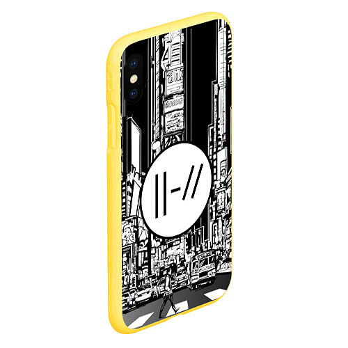 Чехол iPhone XS Max матовый 21 Pilots: Big City / 3D-Желтый – фото 2