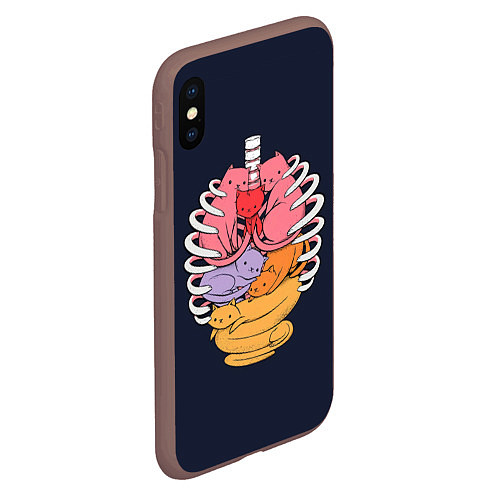 Чехол iPhone XS Max матовый Внутри меня котики / 3D-Коричневый – фото 2