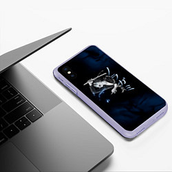 Чехол iPhone XS Max матовый Бездомный Бог, цвет: 3D-светло-сиреневый — фото 2