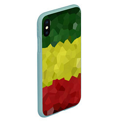Чехол iPhone XS Max матовый Эфиопия, цвет: 3D-мятный — фото 2