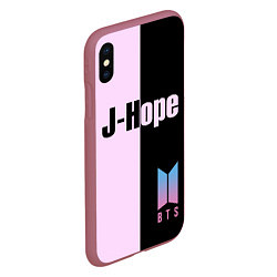 Чехол iPhone XS Max матовый BTS J-hope, цвет: 3D-малиновый — фото 2