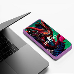Чехол iPhone XS Max матовый CS GO hyper beast skin, цвет: 3D-фиолетовый — фото 2