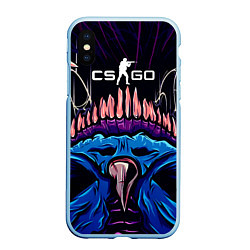 Чехол iPhone XS Max матовый CS:GO Hyper Beast Skin, цвет: 3D-голубой