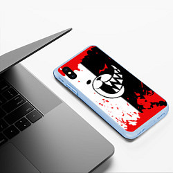 Чехол iPhone XS Max матовый MONOKUMA Blood, цвет: 3D-голубой — фото 2