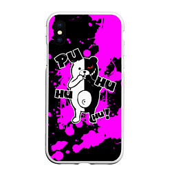 Чехол iPhone XS Max матовый MONOKUMA Puhuhuhu, цвет: 3D-белый