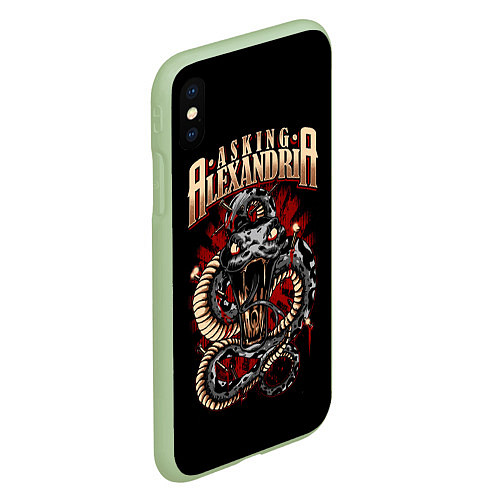 Чехол iPhone XS Max матовый Asking Alexandria: Stand Up And Scream / 3D-Салатовый – фото 2